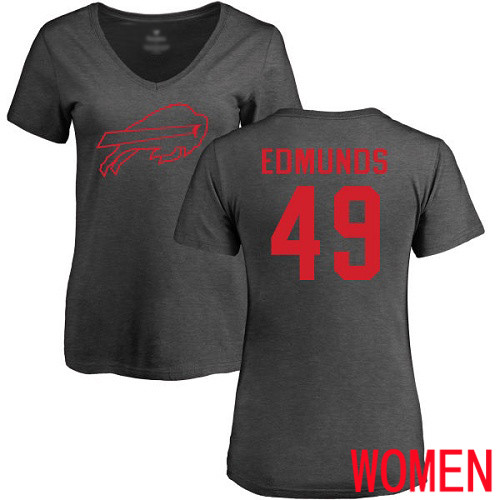 NFL Women Buffalo Bills #49 Tremaine Edmunds Ash One Color T Shirt